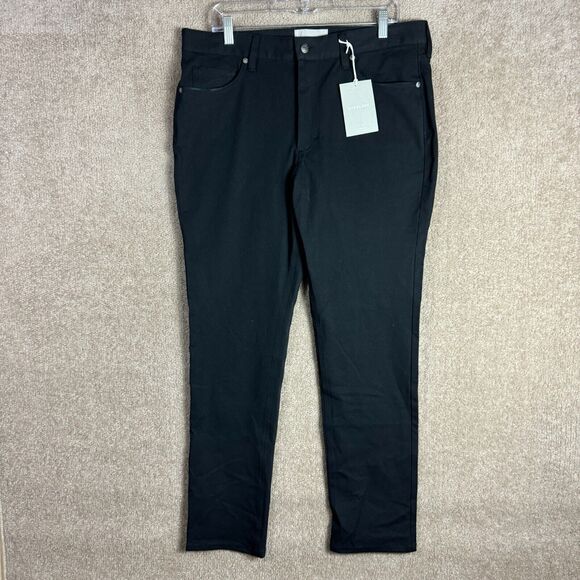 Everlane Tapered Pants Mens 34 x 30 Black Slim Fit Moisture Wicking Twill‎ NEW - Picture 2 of 13